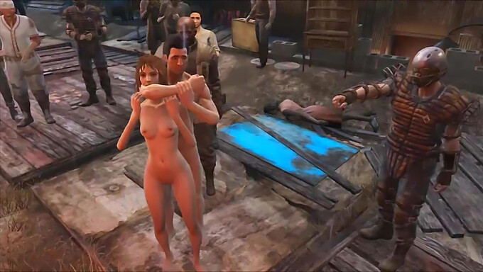 Fallout 4 - Vídeo Pornô De Desenho Animado Com Um Sexo Em Grupo Público Em Diamond City