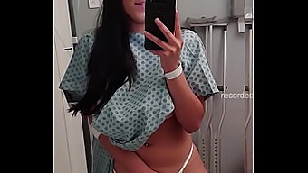 Shaved Teen Almost Gets Caught While Pleasuring Herself In Hospital